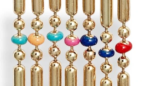 Nordstrom Enamel Dot Ball Chain Fringe Earrings 4