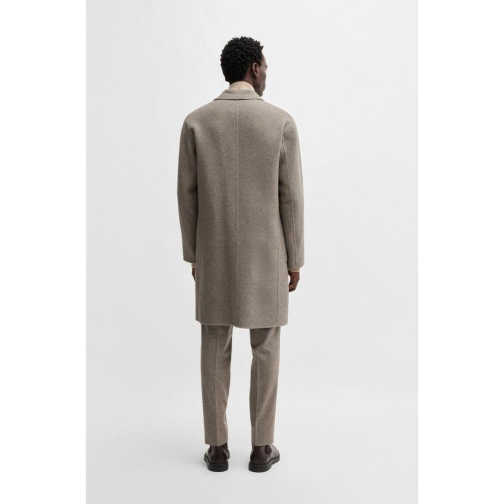 Hugo Boss Relaxed-fit coat in a micro-patterned wool blend 4