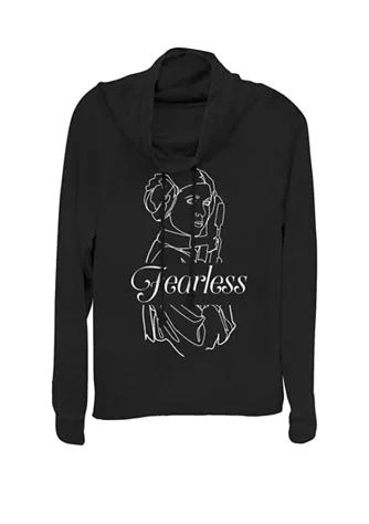 Star Wars Wars Princess Leia Fearless Outline Cowl Neck Graphic Pullover 1
