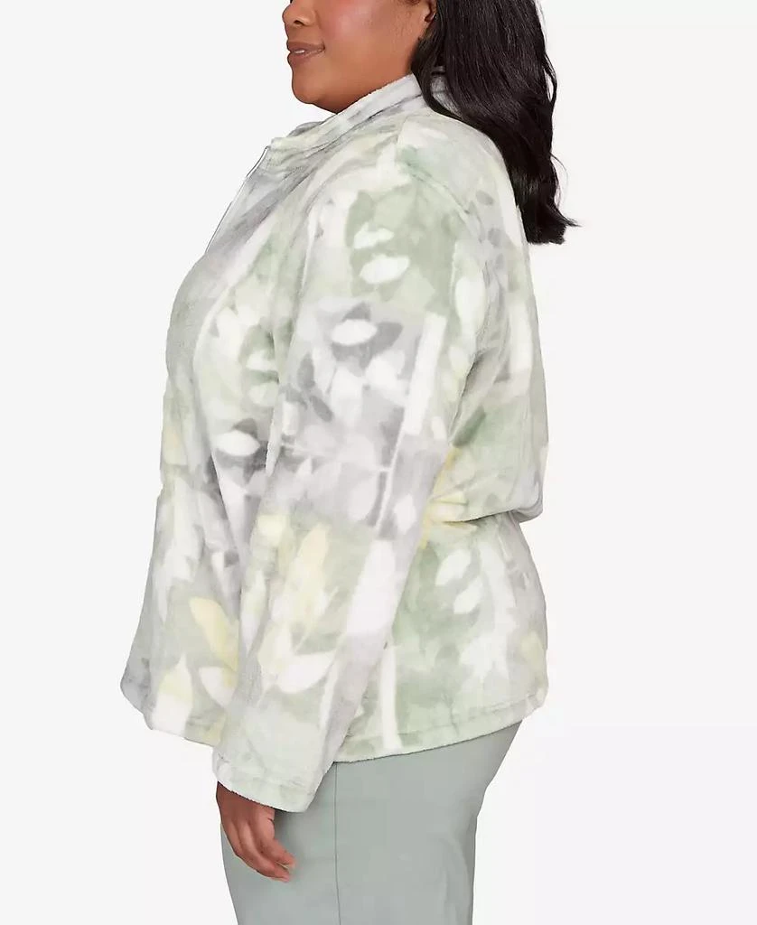 Alfred Dunner Plus Size Stockbridge Leaf Patchwork Cozy Knit Jacket 4