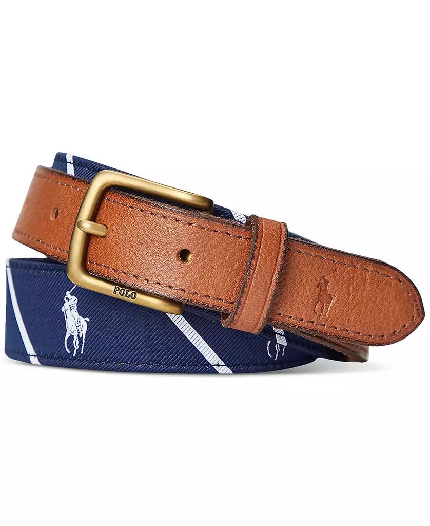 Ralph Lauren Men's Leather-Trim Belt