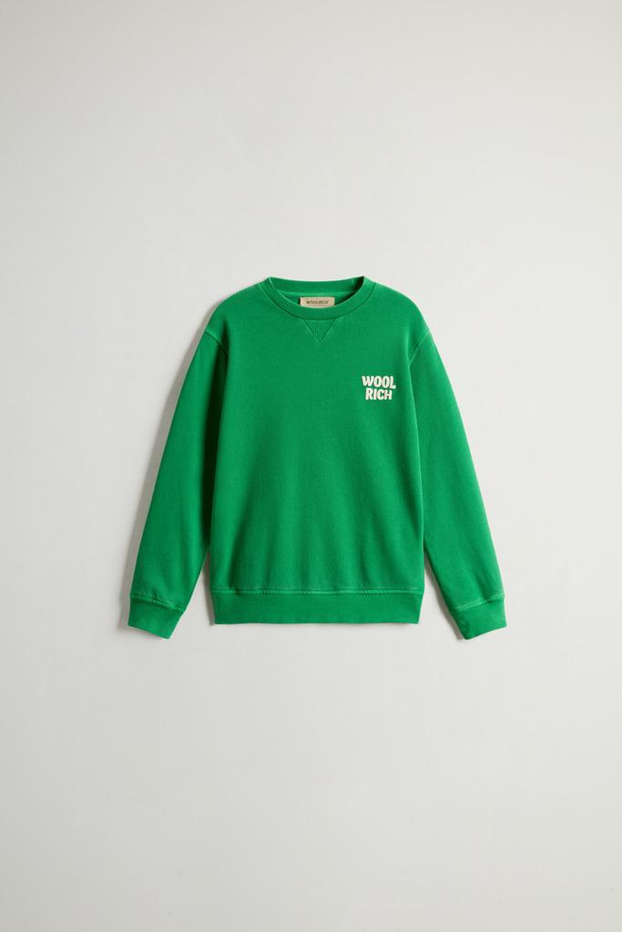 Woolrich Boys’ Garment-Dyed Pure Cotton Crewneck Sweatshirt - Boys - Green