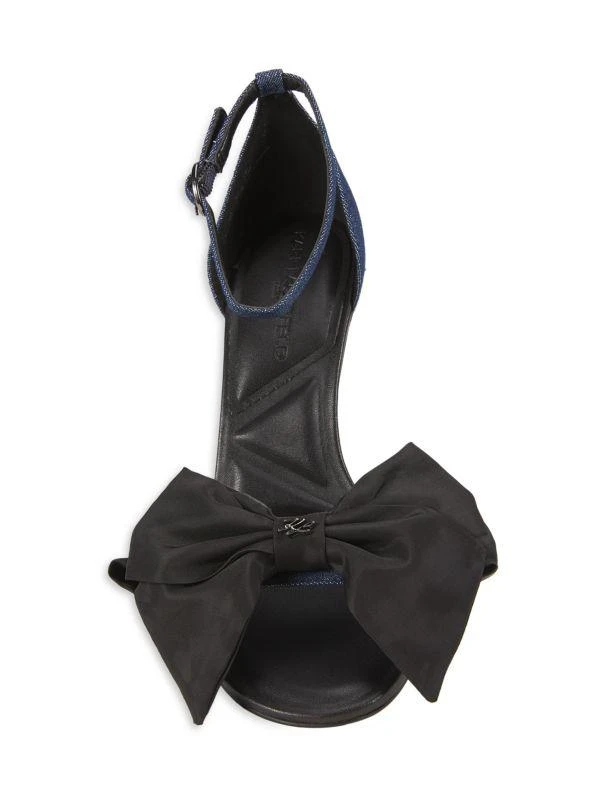 Karl Lagerfeld Paris Kenz 90MM Bow Denim Sandals 5