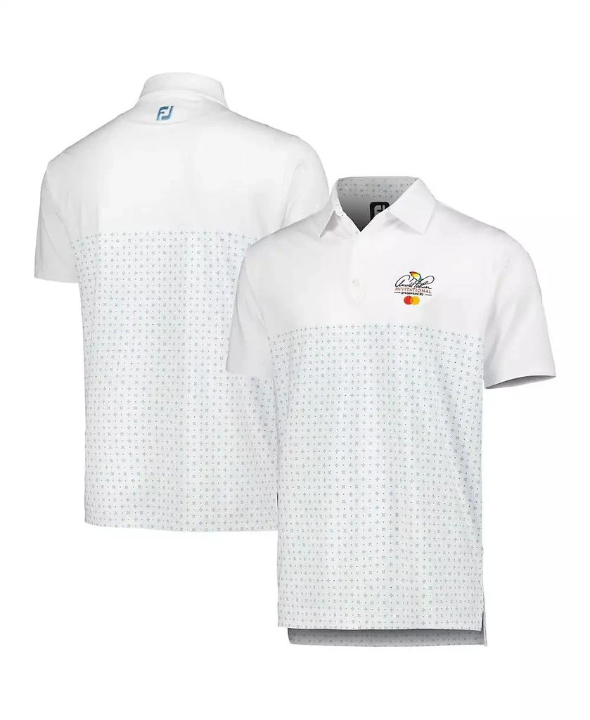 FootJoy Men's White Arnold Palmer Invitational Engineered Foulard Lisle Polo Shirt 1