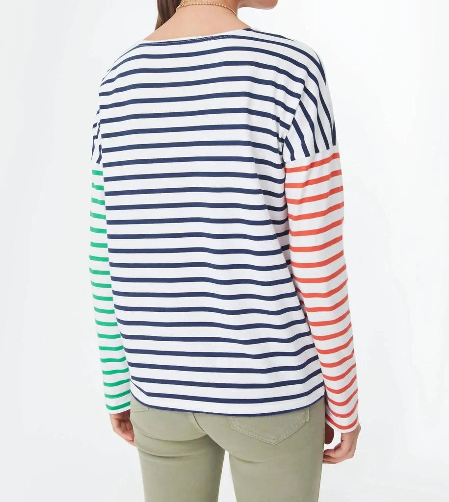 Saint James Mariniere Carolles Long Sleeve Tee In Navy Stripe 2