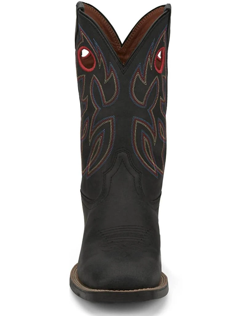 Justin Men's 11" Bowline Western Boots - Broad Square Toe - Medium Width In Black 4