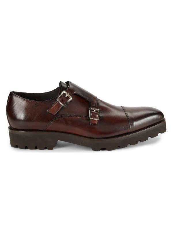 Saks Fifth Avenue Leather Double Monk Strap Shoes 1