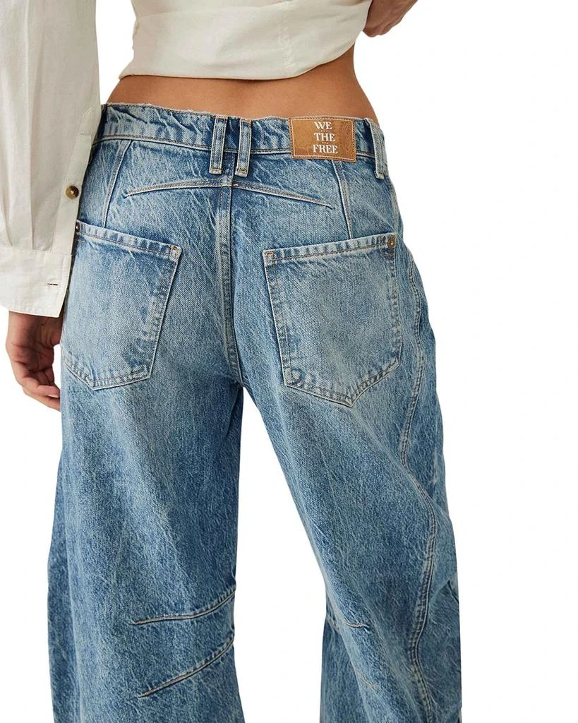 Free People We The Free Good Luck Mid Rise Barrel Jeans in Ultra Light Beam 5
