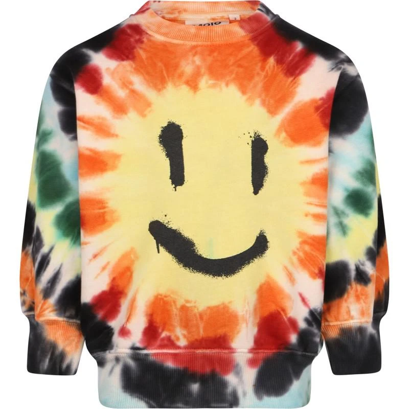 MOLO Colorful tie dye smiley face organic sweatshirt and t shirt set 2