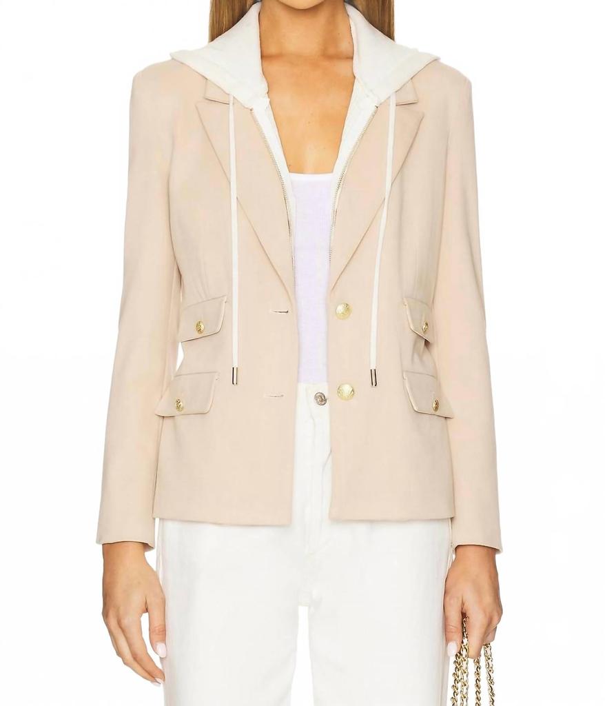 Central Park West Nautical Dickey Blazer In Khaki