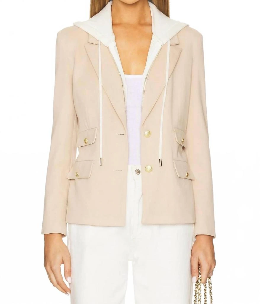 Central Park West Nautical Dickey Blazer In Khaki 1