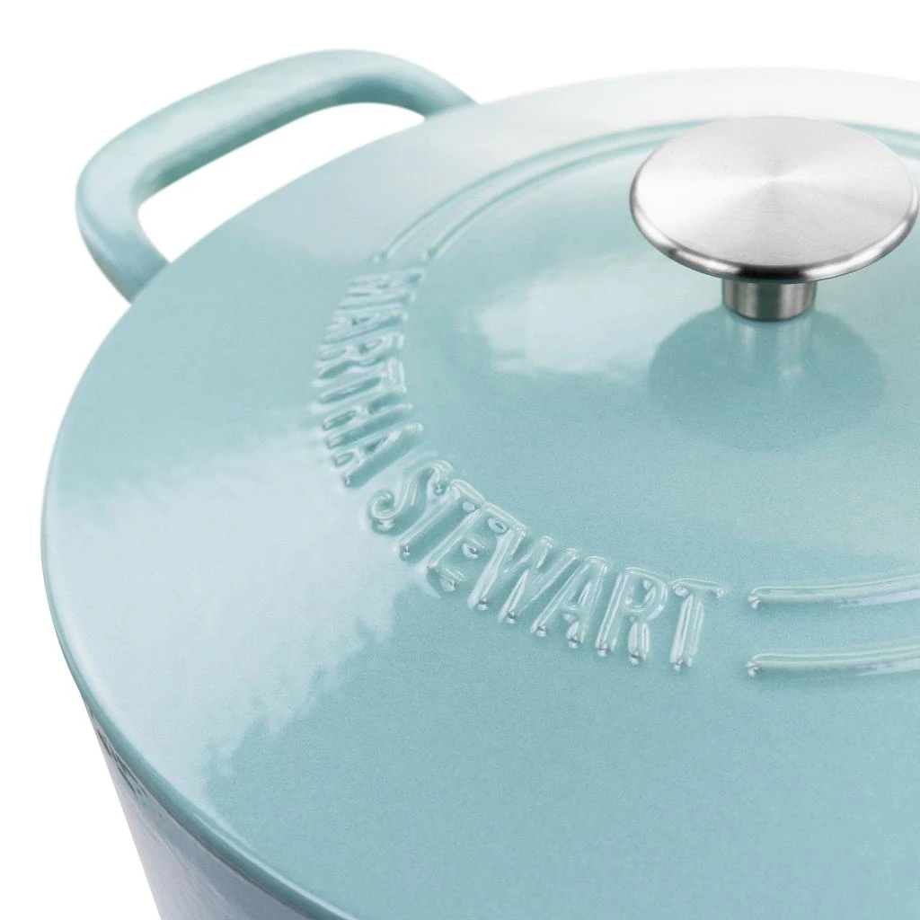 Martha Stewart Enameled Cast Iron 7 Quart Dutch Oven with Lid in Turquoise 5