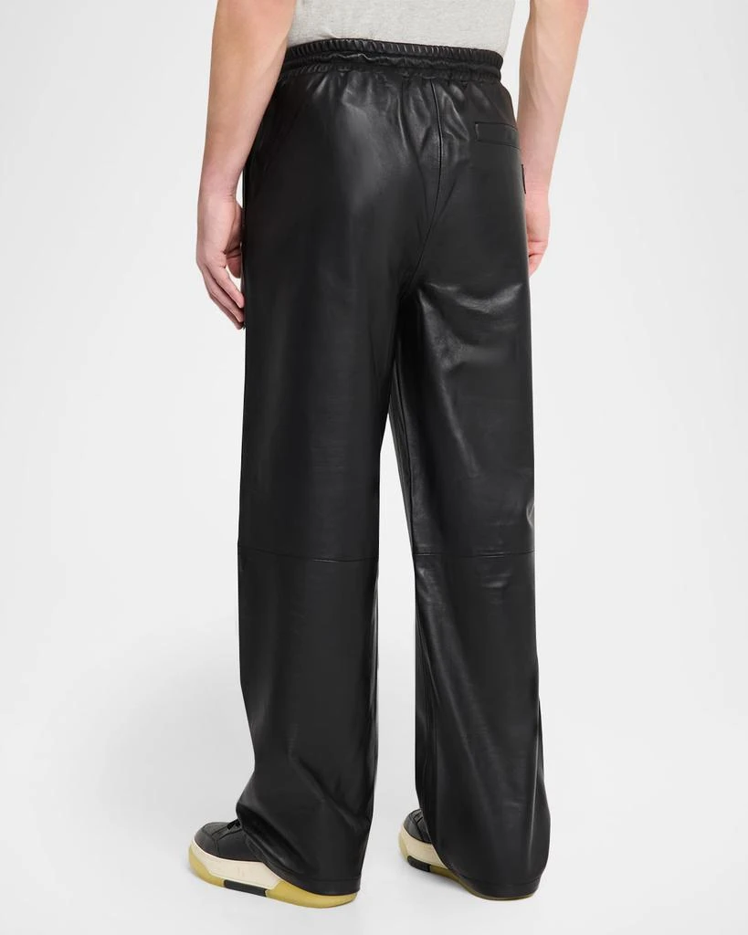 AVIREX Men's Nappa Leather Track Pants 3
