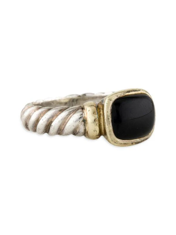 David Yurman ​Noblesse 14K Yellow Gold, Sterling Silver & Onyx Cocktail Ring 3