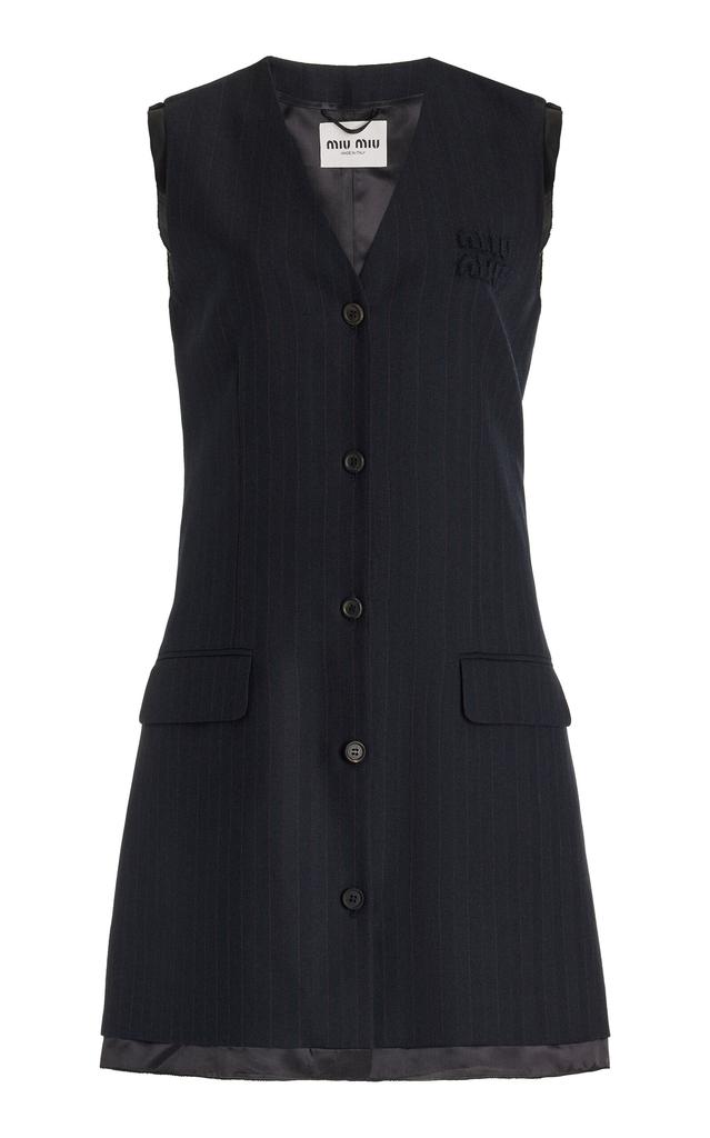 Miu Miu Miu Miu - Tailored Wool Mini Dress - Navy - IT 38 - Moda Operandi