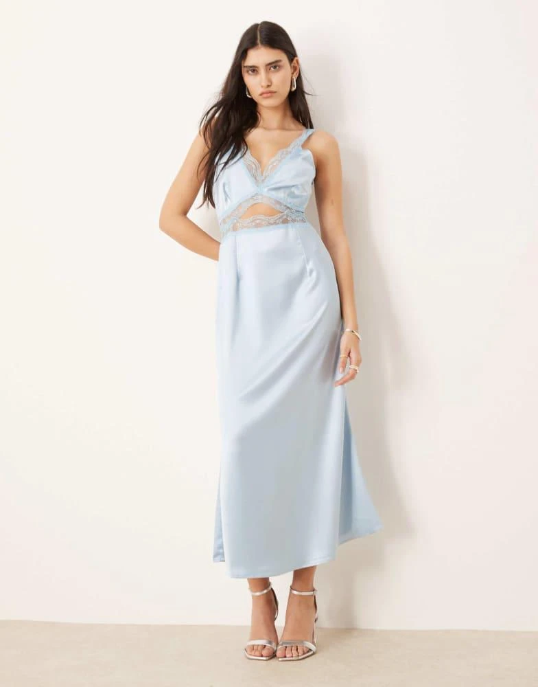 Shop Never Fully Dressed Mimi lace cut-out slip midaxi dress in light blue  on Sale at BeyondStyle  Get 56% Off Never Fully Dressed Mimi lace cut-out  slip midaxi dress in light