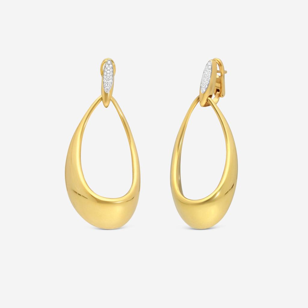 Roberto Coin Roberto Coin Oro Classic 18K Yellow & White Gold Diamond Drop Earrings 7772035AJERX