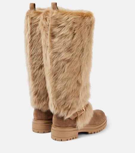 Gianvito Rossi Shearling-trimmed suede knee-high boots 2