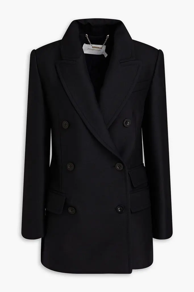 Zimmermann Double-breasted wool-blend blazer