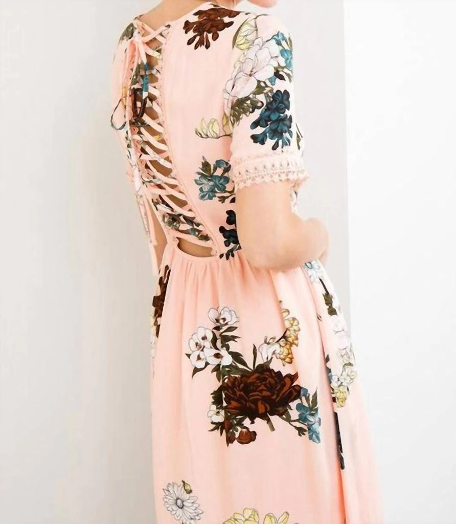 Shop Lace Up Floral Mini Dress In Pink on Sale at BeyondStyle  Get Lowest  price in three month Lace Up Floral Mini Dress In Pink with Limited-Time  Flash Deals, Exclusive Discounts,