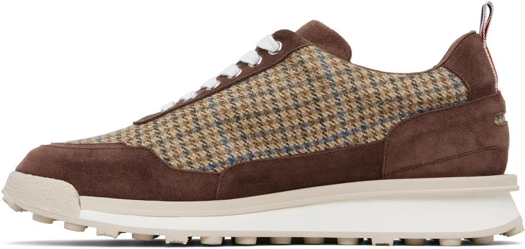 Thom Browne Brown 
Beige Gunclub Check Tweed Alumni Sneakers 3