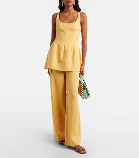 Faithfull Syna peplum linen top 2