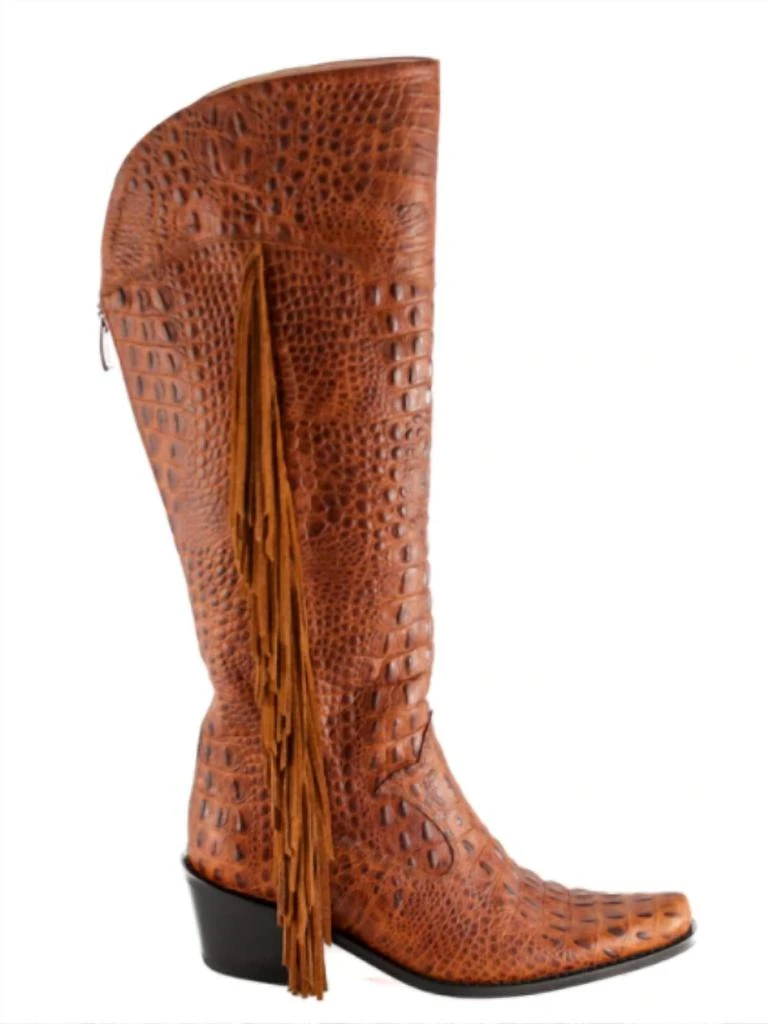 Rockwell Tharp Manchester Fringe Tall Cowboy Boot In Brown 1
