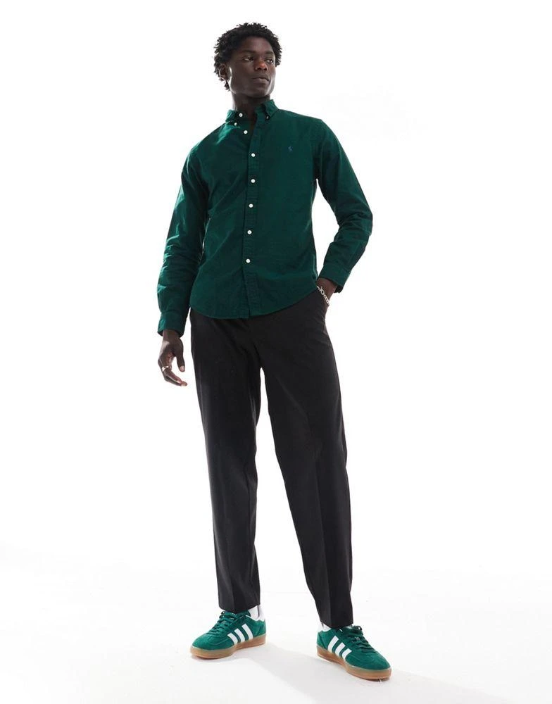 Slim Fit Garment Dyed Oxford Shirt Dark Green S Chest 35-37 Slim Fit Garment Dyed Oxford Shirt Dark Green S Chest 35-37