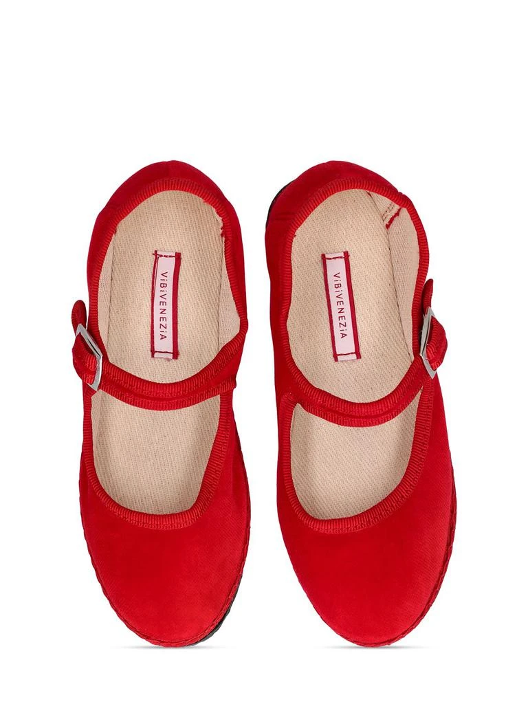 VIBI VENEZIA Cotton Velvet Mary Jane Loafers 1
