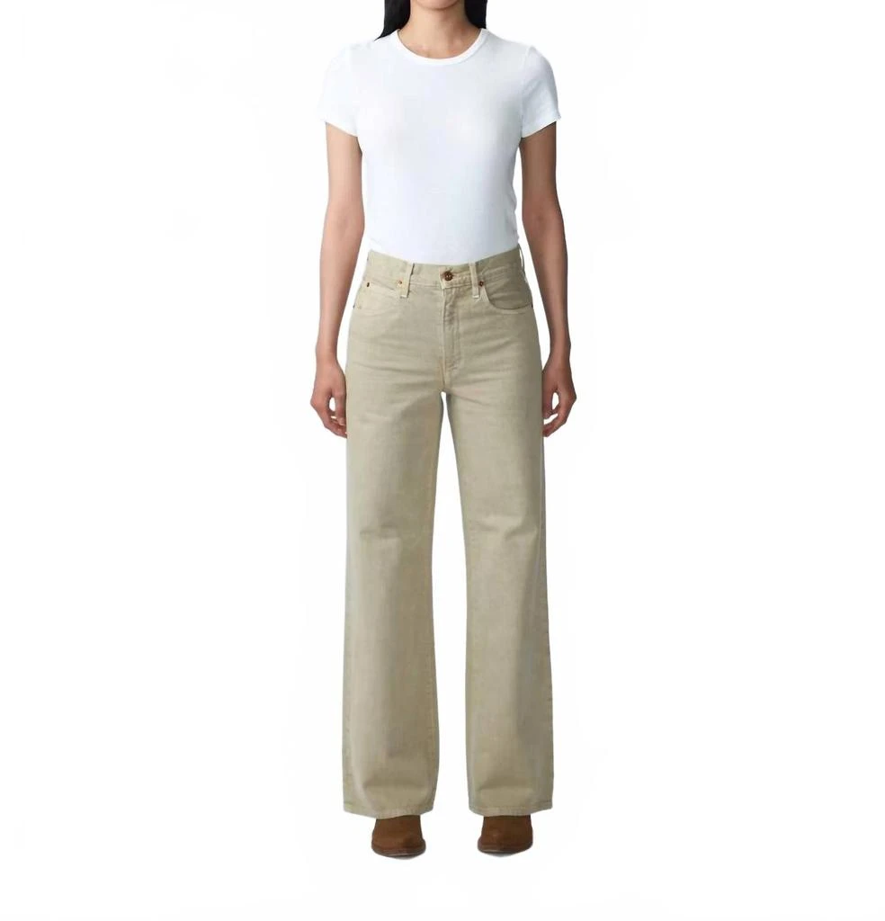SLVRLAKE Grace Wide Leg Pants In Pale Khaki 1
