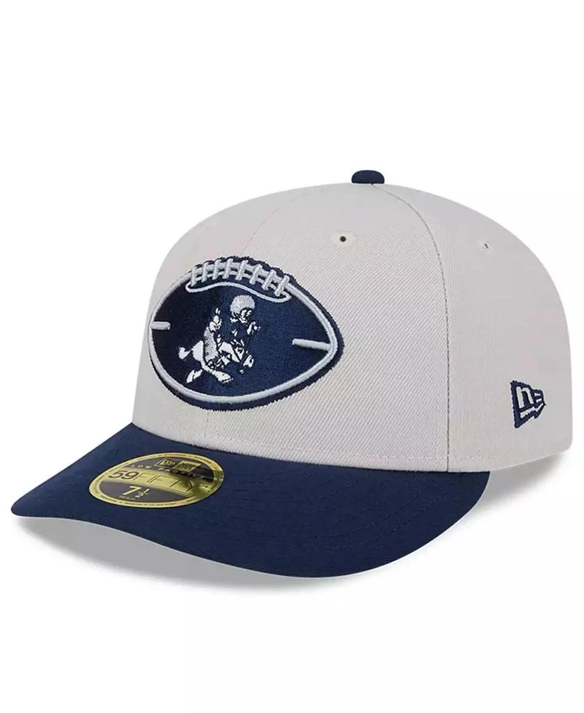 New Era Men's Stone/Navy Dallas Cowboys 2024 Sideline Historic Low Profile 59FIFTY Fitted Hat 1