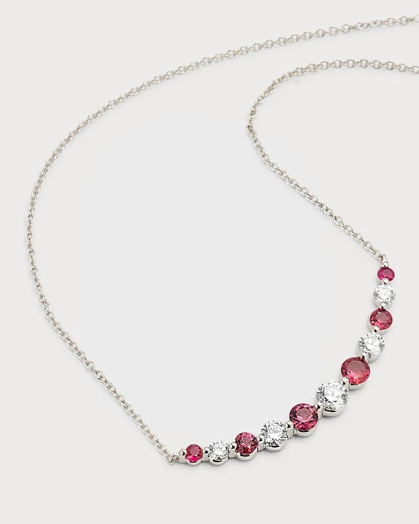 Neiman Marcus Diamonds 18K White Gold Round Ruby and Round Diamond GH/SI1 Smily Necklace 3