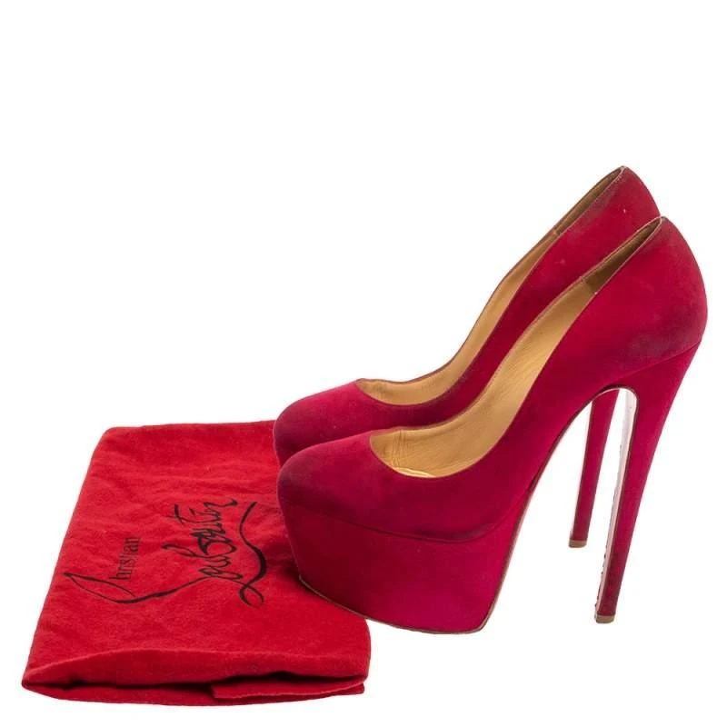Christian Louboutin Christian Louboutin Pink Suede Daffodile Platform Pumps Size 37 8