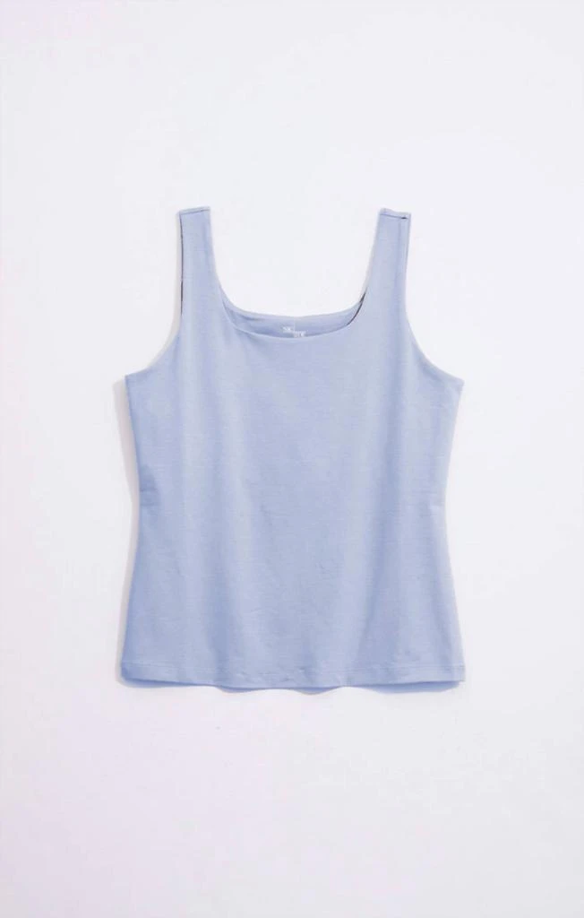 NIC+ZOE Shelf Bra Perfect Tank Top In Powder Blue 5
