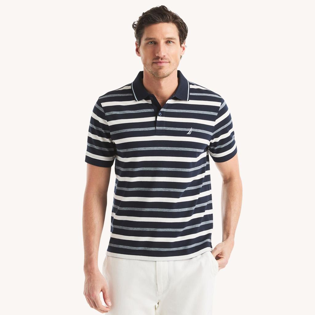 Nautica Mens Classic Fit Striped Polo