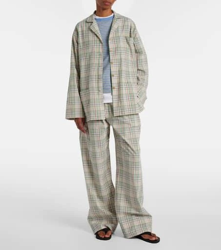 The Row Morpheus plaid cotton voile shirt 2