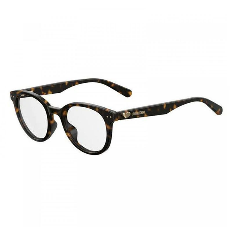 Moschino Moschino Eyeglasses Round Full Rim, Havana Frame And Clear Demo Lenses Lens Mol518008600