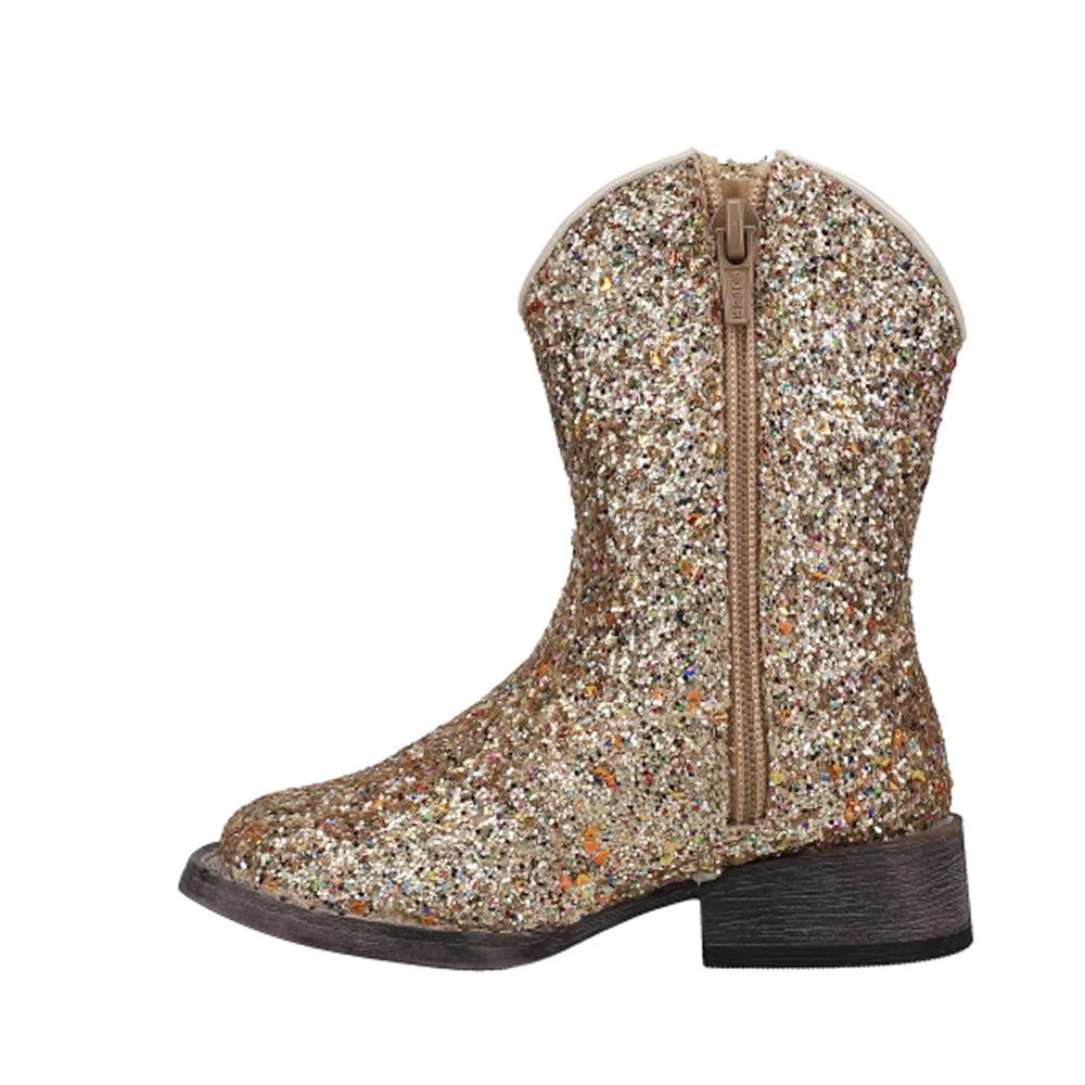 Roper Glitter Galore Square Toe Cowboy Boots (Toddler) 3