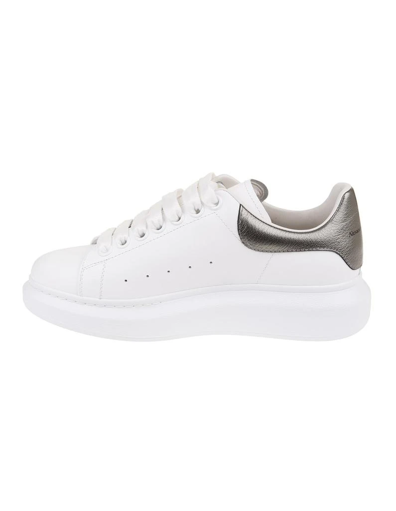 Alexander McQueen White Oversized Sneakers With Metallic Dark Grey Spoiler 3