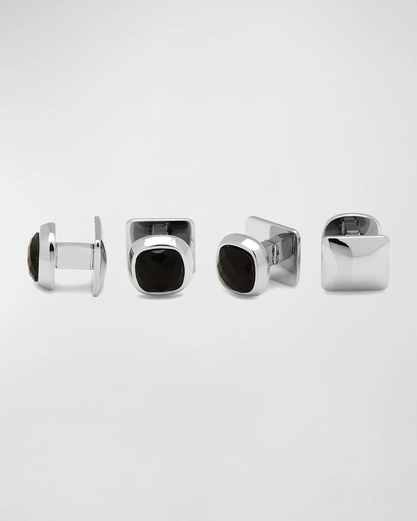 Cufflinks Inc. Men's Faceted Onyx Cushion Studs 2