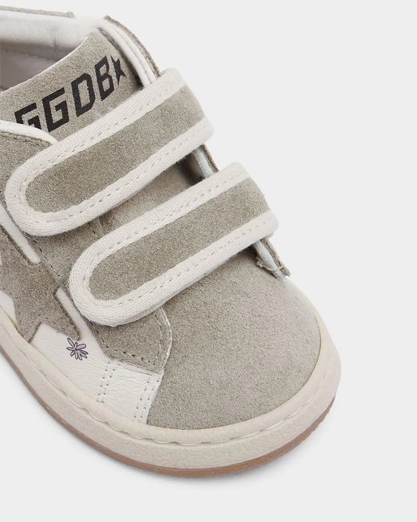 Golden Goose Kid's June Nappa Leather Suede Star Sneakers, Baby/Toddlers 3