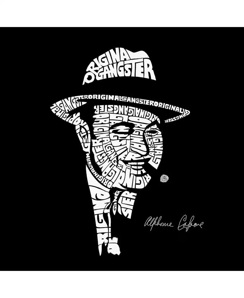 LA Pop Art Men's Word Art Long Sleeve T-Shirt- Al Capone - Original Gangster 2