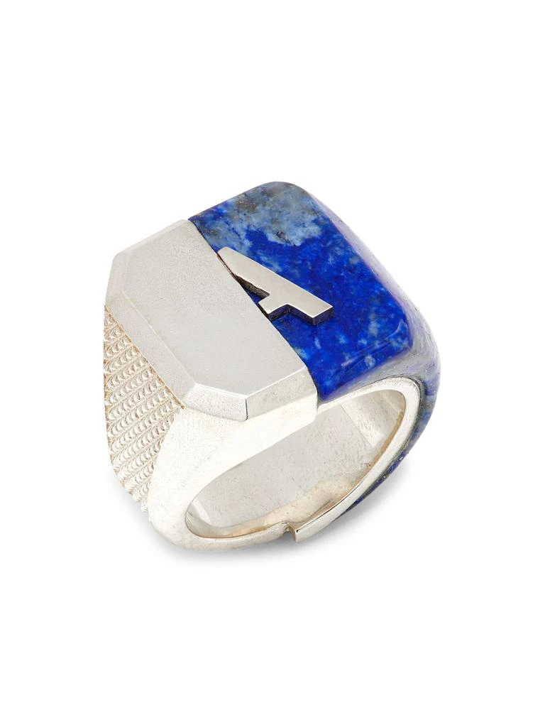 MISFIT Sterling Silver, Howlite, Onyx & Aventurine Signet Ring 