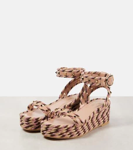 Valentino Rockstud Torchon espadrille sandals 4