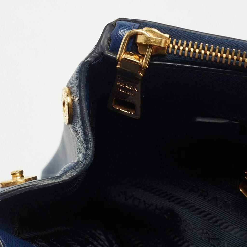 Prada Prada Navy Blue Saffiano Lux Leather Large Double Zip Tote 10