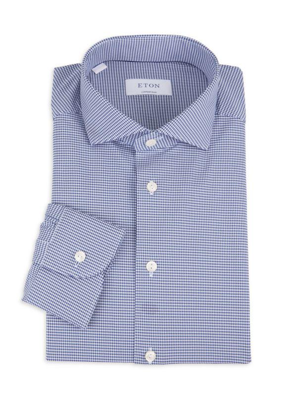 Eton Contemporary Fit Gingham Check Dress Shirt