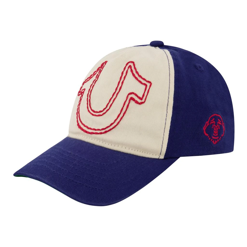 Concept One True Religion Baseball Cap, 5 Panel Cotton Twill Kids Baseball Hat with Large Horseshoe Logo, Adjustable, Blue, One Size 2