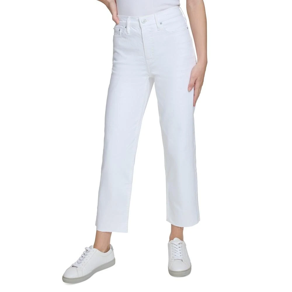 Calvin Klein Women's Raw-Hem Straight-Leg Denim Jeans 1