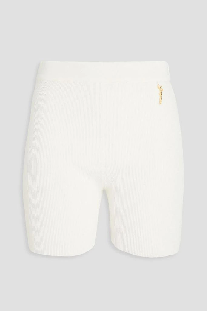 Jacquemus Embellished ribbed-knit shorts 1