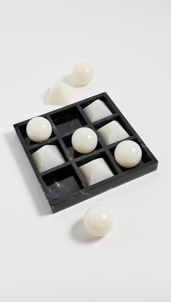 Jonathan Adler Mustique Tic Tac Toe Set - Black/White